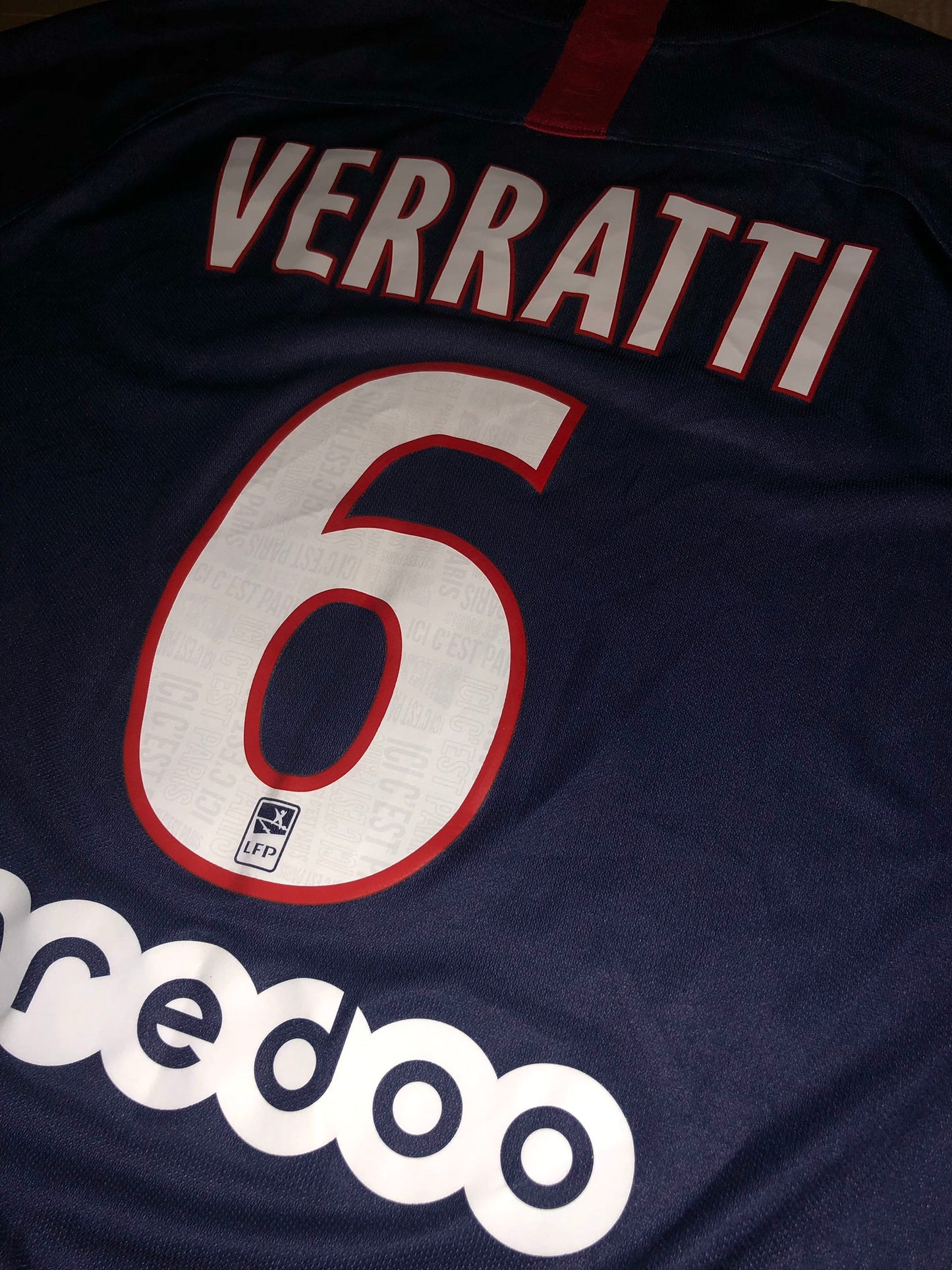 Paris Saint-Germain 2019/20 Home Shirt #6 Veratti (Excellent)